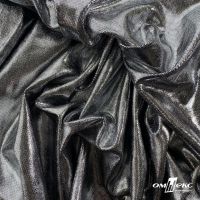 Трикотажное полотно голограмма, шир.140 см, #602 -чёрный/серебро - купить в Новороссийске. Цена 385.88 руб.