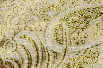 Ткань костюмная жаккард №5, 140 гр/м2, шир.150см, цвет золото - купить в Новороссийске. Цена 383.29 руб.
