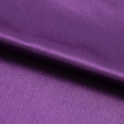 Поли креп-сатин 19-3536, 125 (+/-5) гр/м2, шир.150см, цвет фиолетовый - купить в Новороссийске. Цена 155.57 руб.