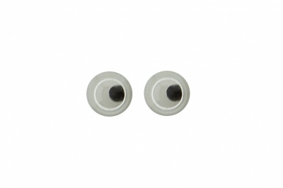 Глазки для игрушек, круглые, с бегающими зрачками, 3 мм/упак.100+/-5 шт, цв. -черно-белые - купить в Новороссийске. Цена: 25.40 руб.