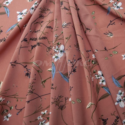 Плательная ткань "Фламенко" 2.1, 80 гр/м2, шир.150 см, принт растительный - купить в Новороссийске. Цена 311.05 руб.