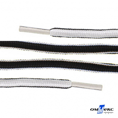 Шнурки #4-27, круглые 130 см, двухцветные (черно/белый) - купить в Новороссийске. Цена: 47.04 руб.