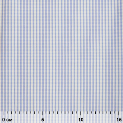 Ткань сорочечная Клетка Виши, 115 г/м2, 58% пэ,42% хл, шир.150 см, цв.2-голубой, (арт.111) - купить в Новороссийске. Цена 306.69 руб.