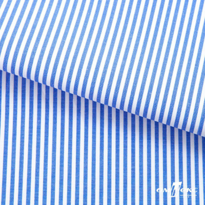 Ткань сорочечная Полоска Кенди, 115 г/м2, 58% пэ,42% хл, шир.150 см, цв.3-синий, (арт.110) - купить в Новороссийске. Цена 306.69 руб.