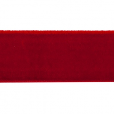 Лента бархатная нейлон, шир.25 мм, (упак. 45,7м), цв.45-красный - купить в Новороссийске. Цена: 991.10 руб.
