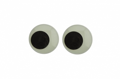 Глазки для игрушек, круглые, с бегающими зрачками, 18 мм/упак.20+/-2 шт, цв. -черно-белые - купить в Новороссийске. Цена: 25.40 руб.