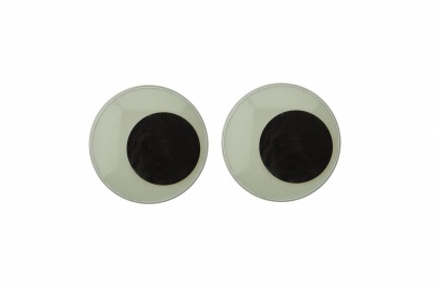Глазки для игрушек, круглые, с бегающими зрачками, 24 мм/упак.50+/-2 шт, цв. -черно-белые - купить в Новороссийске. Цена: 60.32 руб.