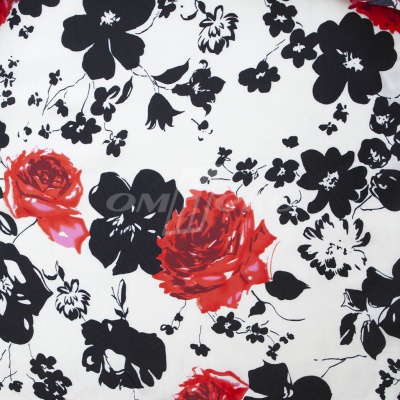 Плательная ткань "Фламенко" 22.1, 80 гр/м2, шир.150 см, принт растительный - купить в Новороссийске. Цена 239.03 руб.