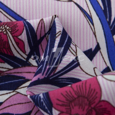 Плательная ткань "Фламенко" 18.1, 80 гр/м2, шир.150 см, принт растительный - купить в Новороссийске. Цена 239.03 руб.