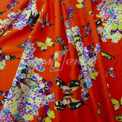 Плательная ткань "Софи" 7.1, 75 гр/м2, шир.150 см, принт бабочки - купить в Новороссийске. Цена 241.49 руб.