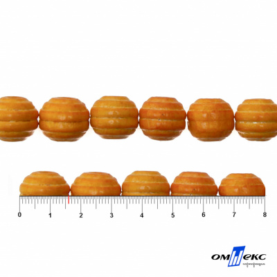 0309-Бусины деревянные "ОмТекс", 16 мм, упак.50+/-3шт, цв.003-оранжевый - купить в Новороссийске. Цена: 62.22 руб.