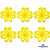 Кружево гипюр "Ромашка" 0575-1169, шир. 25 мм/уп.13,7 м, цвет 8208-жёлтый - купить в Новороссийске. Цена: 289.76 руб.