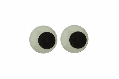 Глазки для игрушек, круглые, с бегающими зрачками, 15 мм/упак.50+/-2 шт, цв. -черно-белые - купить в Новороссийске. Цена: 46.92 руб.