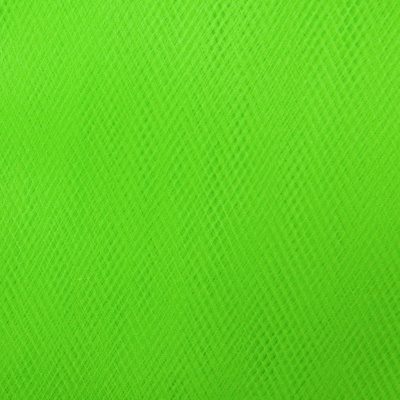 Фатин матовый 16-142, 12 гр/м2, шир.300см, цвет неон.зелёный - купить в Новороссийске. Цена 100.92 руб.