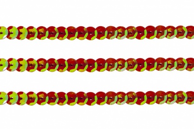 Пайетки "ОмТекс" на нитях, CREAM, 6 мм С / упак.73+/-1м, цв. 96 - красный - купить в Новороссийске. Цена: 484.77 руб.
