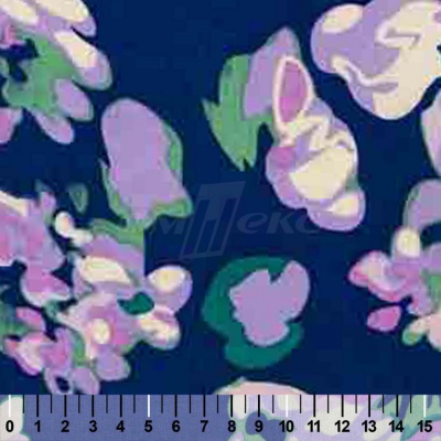 Штапель принт (100% вискоза) D4,C3, 110 гр/м2, шир.140см, принт цветы/василёк - купить в Новороссийске. Цена 343 руб.