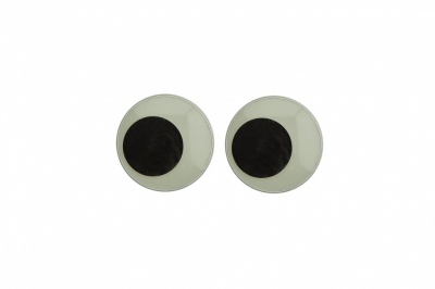 Глазки для игрушек, круглые, с бегающими зрачками, 12 мм/упак.50+/-2 шт, цв. -черно-белые - купить в Новороссийске. Цена: 38.32 руб.