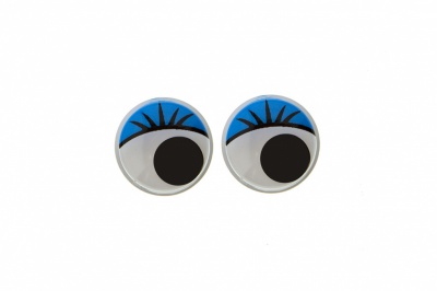 Глазки для игрушек, круглые, с бегающими зрачками, 8 мм/упак.50+/-2 шт, цв. -синий - купить в Новороссийске. Цена: 59.05 руб.