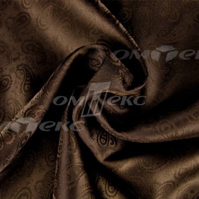 Ткань подкладочная жаккард Р14098, 19-1217/коричневый, 85 г/м2, шир. 150 см, 230T - купить в Новороссийске. Цена 166.45 руб.