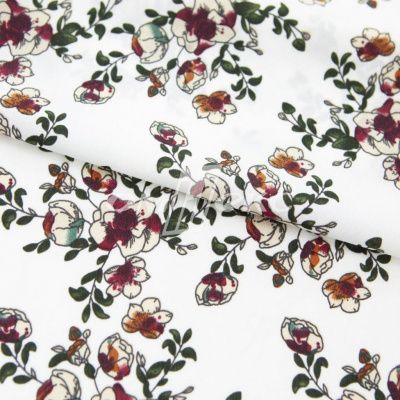Плательная ткань "Фламенко" 23.1, 80 гр/м2, шир.150 см, принт растительный - купить в Новороссийске. Цена 264.56 руб.