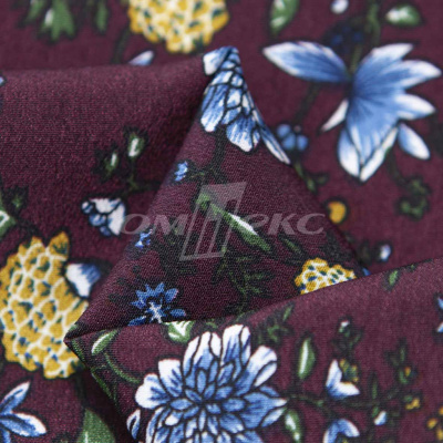 Плательная ткань "Фламенко" 4.1, 80 гр/м2, шир.150 см, принт растительный - купить в Новороссийске. Цена 259.21 руб.