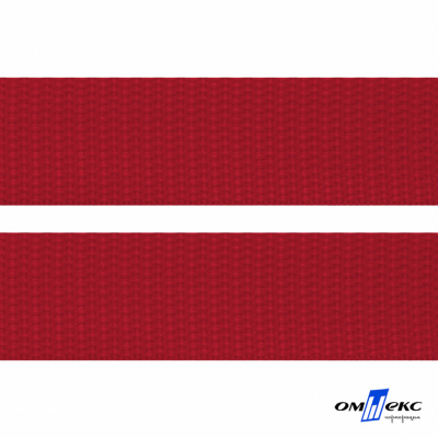 Красный- цв.171-Текстильная лента-стропа 550 гр/м2 ,100% пэ шир.30 мм (боб.50+/-1 м) - купить в Новороссийске. Цена: 475.36 руб.