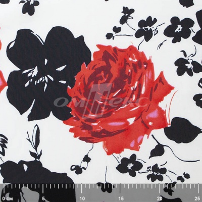 Плательная ткань "Фламенко" 22.1, 80 гр/м2, шир.150 см, принт растительный - купить в Новороссийске. Цена 239.03 руб.