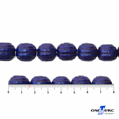 0309-Бусины деревянные "ОмТекс", 16 мм, упак.50+/-3шт, цв.006-синий - купить в Новороссийске. Цена: 62.22 руб.